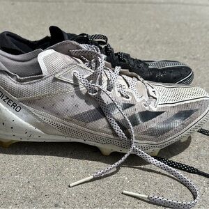 Adidas Adizero Football Cleats in Black and White